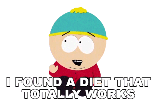 I Found A Diet That Totally Works Eric Cartman Sticker - I Found A Diet That Totally Works Eric Cartman Skinny Cartman Stickers
