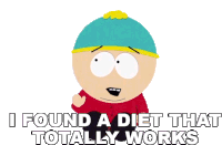 I Found A Diet That Totally Works Eric Cartman Sticker - I Found A Diet That Totally Works Eric Cartman Skinny Cartman Stickers