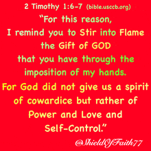 a bible verse from 2 timothy 1 : 6 -7