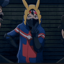 a cartoon character wearing a hoodie with bunny ears