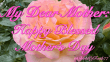 a mother 's day card with a pink rose and the words " my dear mother "