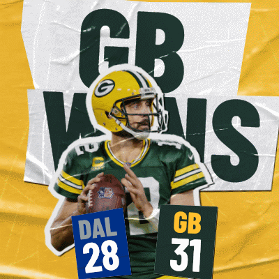 Green Bay Packers (31) Vs. Dallas Cowboys (28) Post Game GIF - Nfl National  football league Football league - Discover & Share GIFs