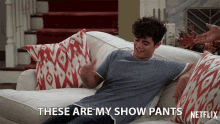 These Are My Show Pants Emery Kelly GIF - These Are My Show Pants Emery Kelly Lucas Mendoza GIFs