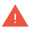 a red triangle with a white exclamation point inside of it