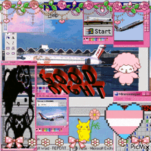 a collage of computer screens with the words good night in the middle