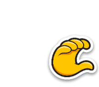 a sticker of a hand pointing upwards