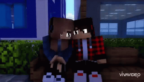 minecraft girls and boys kissing