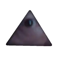 a close up of a person 's eye in the shape of a triangle
