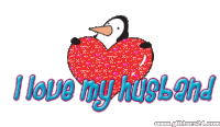 Love My Husband Penguin Sticker - Love My Husband Penguin Heart Stickers