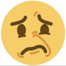a yellow smiley face with a sad look on it 's face .