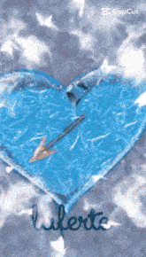a blue heart with the word laforte written on it