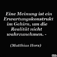 a black background with white text that says eine meinung