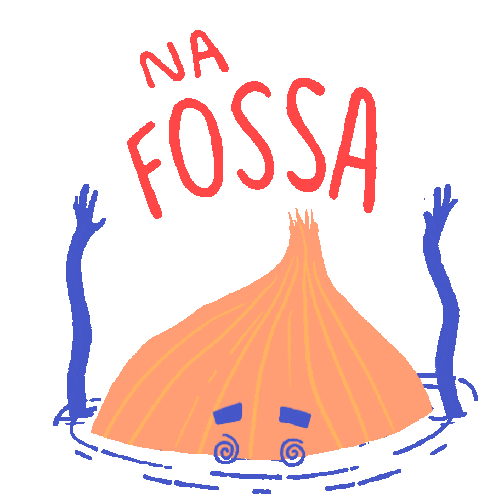 Drowning Onion Says Feeling Down In Portuguese Sticker - Melancholic Onion Na Fossa In The Pit Stickers