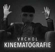 a poster for vrchol kinematografie shows a man in a suit