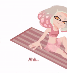 a cartoon character with the words easy white chocolate written below her