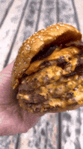 Quad Bacon Cheese Burger Cheeseburger GIF