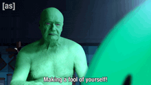 a naked man with green skin is making a fool of yourself