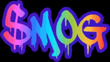 a rainbow colored logo that says smog with a dollar sign