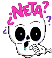 Confused Skull Asks "Really" In Spanish. Sticker - Juan Cráneo Carlos Neta Drooling Stickers