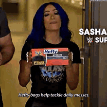 Sasha Banks Hefty Bags GIF - Sasha Banks Hefty Bags Help Tackle GIFs