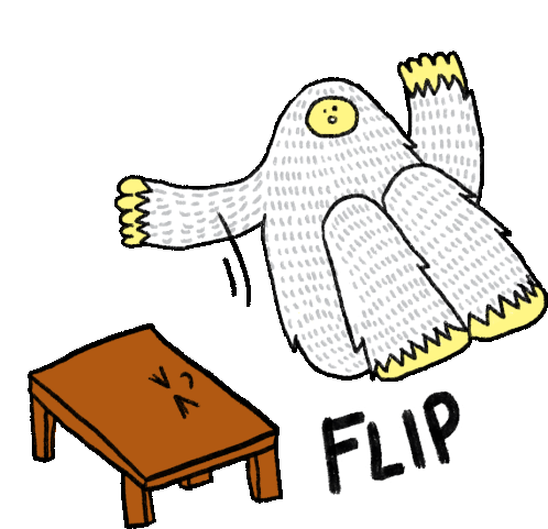 Flip Table Himalayeti Sticker - Flip Table Himalayeti Yeti Stickers