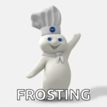 a pillsbury dough boy wearing a chef 's hat and tie