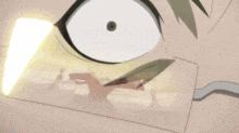 a close up of a cartoon character 's eye