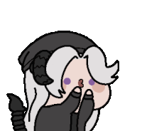 a drawing of a girl with horns and hearts around her face