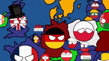 a cartoon of a map of europe with a top hat on