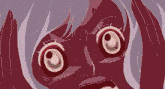 a cartoon drawing of a pink monster with red eyes and a surprised look on his face