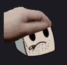 a cartoon character with a beard and a sad face