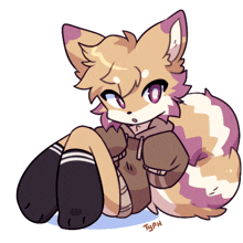 a drawing of a fox with the name typh written below it