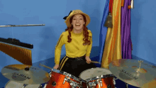 Playing Drum Emma Wiggle GIF - Playing Drum Emma Wiggle Emma GIFs