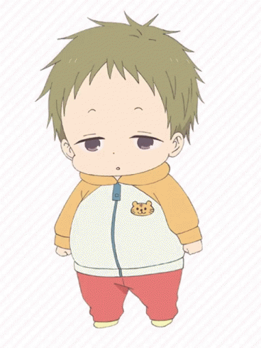 anime baby with brown hair