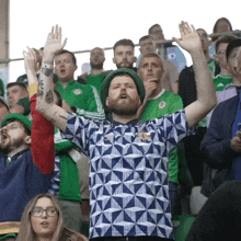 cheering northern ireland fans cheering excited northern ireland football