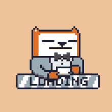 cat pixel art drinking tea drinking coffee loading gif