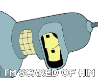 I'M Scared Of Him Bender Sticker - I'M Scared Of Him Bender Futurama Stickers
