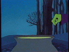 a cartoon drawing of a person being poured into a pot