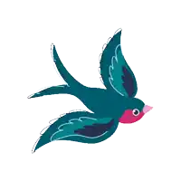 a bird with a pink beak is flying in the air