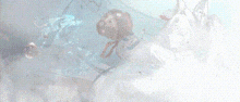 a painting of a person riding a horse with a sword in their hand .