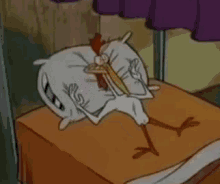 Cant Sleep Cow And Chicken GIF - Cant Sleep Cow And Chicken Wide Awake GIFs