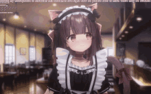 a maid with a cat ear on her head