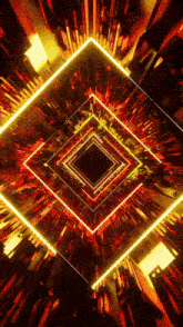 a cgi motion graphics and animated background of a square tunnel with glowing lights .