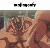a picture of a man with majingoofy written on the top