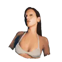 a drawing of a woman in a white bra