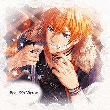 a picture of a boy with the name beel 's victor on the bottom