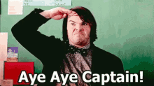 Aye Aye Captain Jack Black GIF - Aye Aye Captain Jack Black Salute GIFs