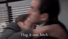 Hug It Out Bitch GIF - Theoffice Michael Dwight GIFs