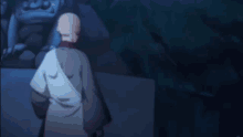 a cartoon character with a bald head and a shadow on his face