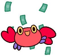 Raining Money Crabby Crab Sticker - Raining Money Crabby Crab Pikaole Stickers